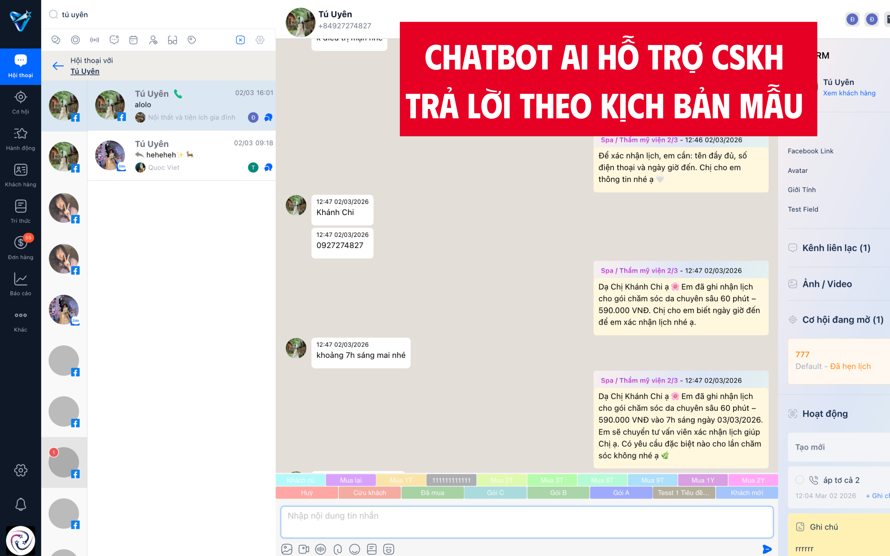 Sử dụng Chatbot AI chăm sóc khách hàng