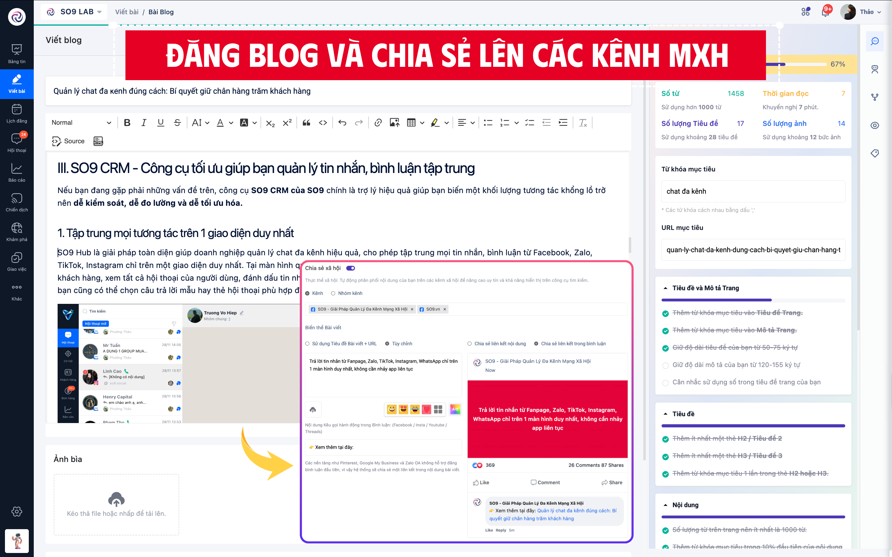 Đăng bài Blog tự động bằng SO9