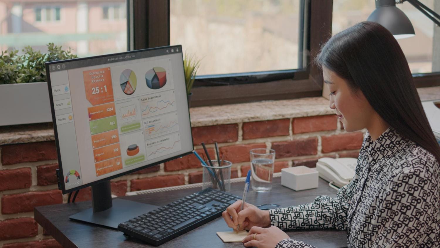 Woman testing what the best marketing tools for her business are.