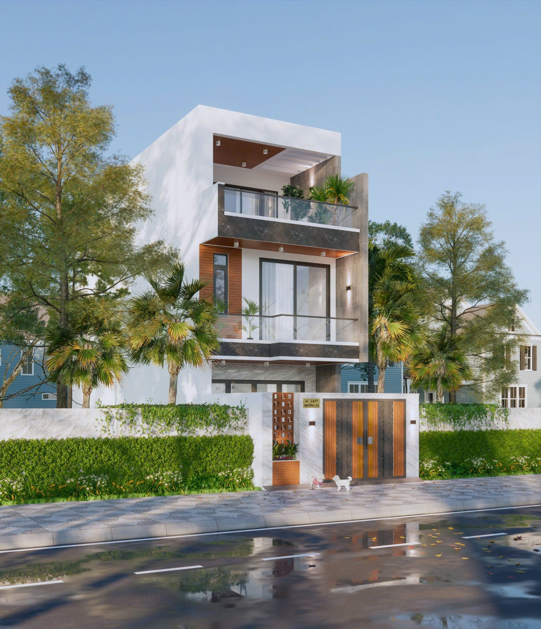 Nhà phố 3 tầng hiện đại