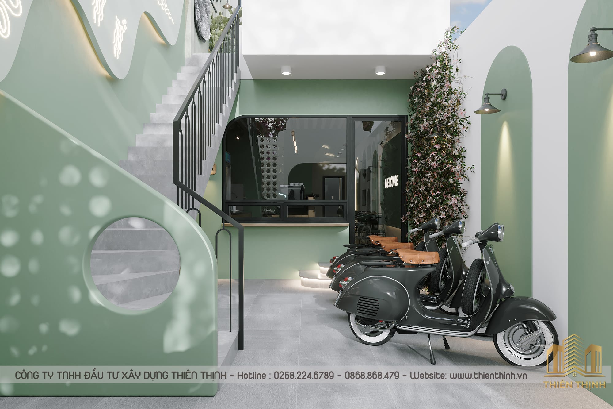 Thiết kế quán cafe nhà phố khu vực Nha Trang | Thiên Thịnh 4 thiết kế quán cafe nhà phố khu vực Nha Trang