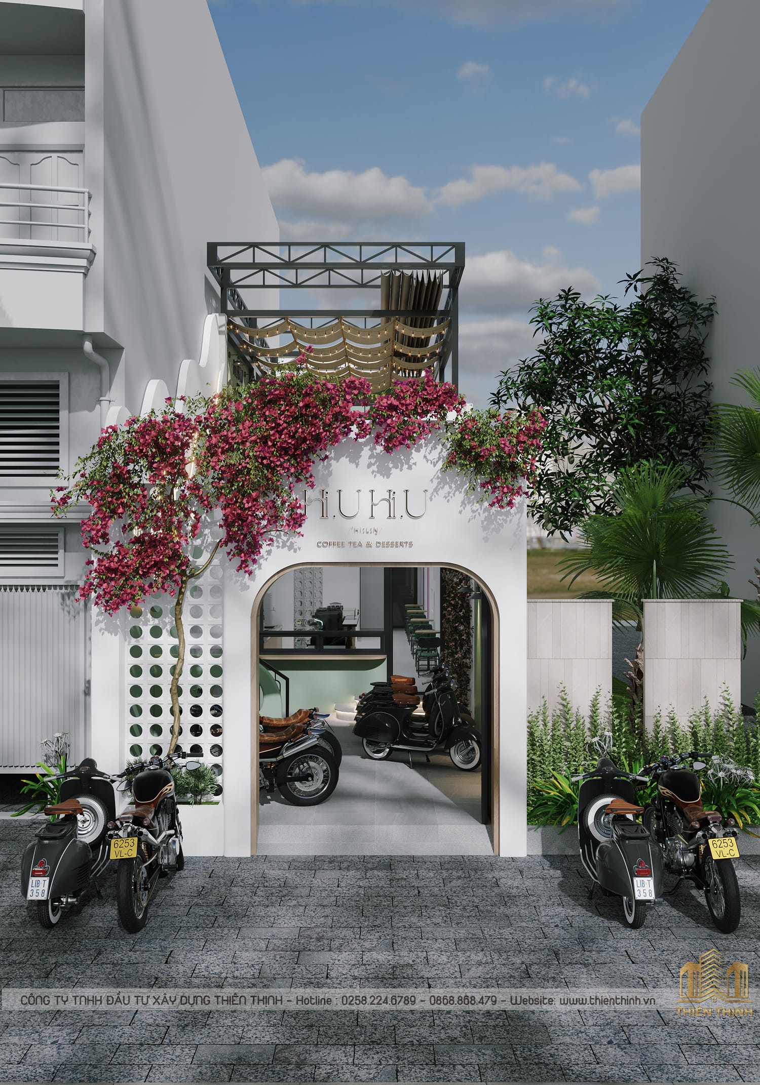 Thiết kế quán cafe nhà phố khu vực Nha Trang | Thiên Thịnh 2 thiết kế quán cafe nhà phố khu vực Nha Trang