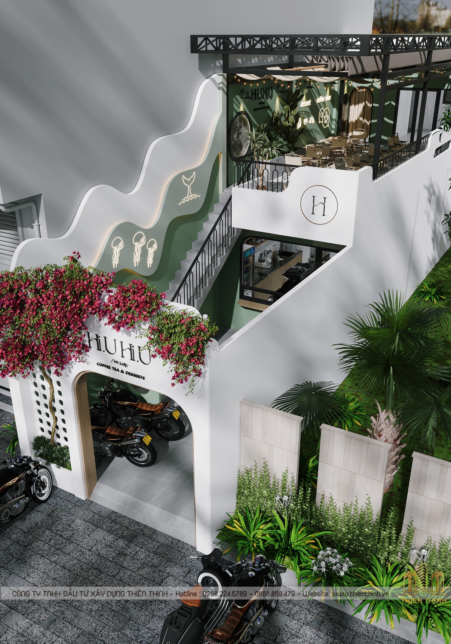 Thiết kế quán cafe nhà phố khu vực Nha Trang | Thiên Thịnh 1 thiết kế quán cafe nhà phố khu vực Nha Trang