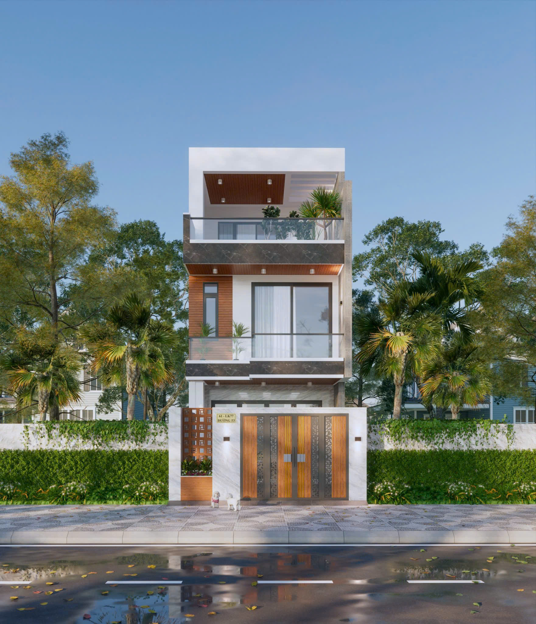 Nhà phố 3 tầng hiện đại